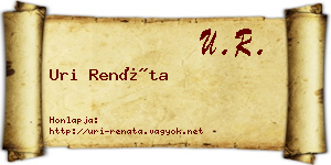 Uri Renáta névjegykártya
